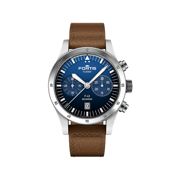 FORTIS Flieger F-43 Bicompax - Liberty Blue - The Independent CollectiveFORTIS Flieger F-43 Bicompax - Liberty Blue