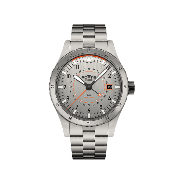 FORTIS Flieger F-43 Triple GMT - Titanium Orange - The Independent CollectiveFORTIS Flieger F-43 Triple GMT - Titanium Orange