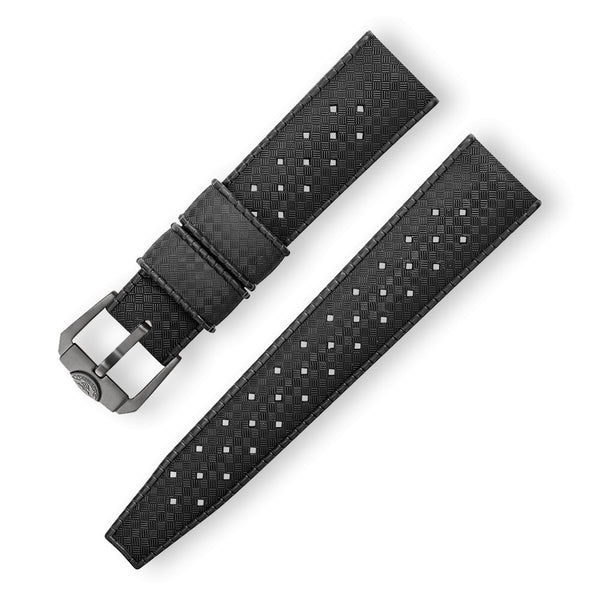 SQUALE STRAP - Black Homage Tropic Rubber Strap 20mm - The Independent CollectiveSQUALE STRAP - Black Homage Tropic Rubber Strap 20mm