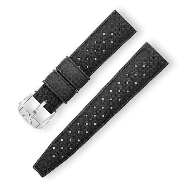 SQUALE STRAP - Black Homage Tropic Rubber Strap 22mm - The Independent CollectiveSQUALE STRAP - Black Homage Tropic Rubber Strap 22mm