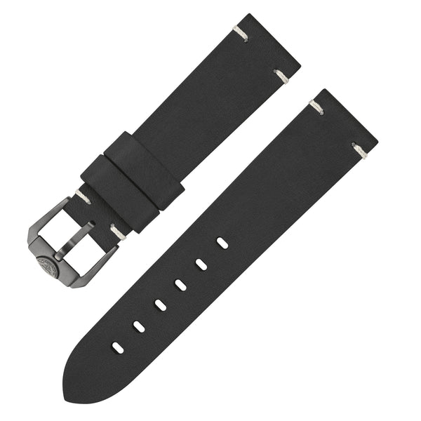 SQUALE STRAP - Black Leather Strap 20mm - The Independent CollectiveSQUALE STRAP - Black Leather Strap 20mm