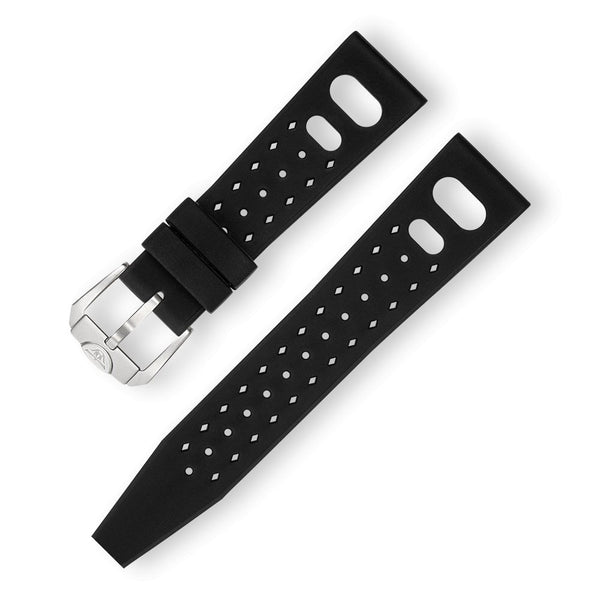 SQUALE STRAP - Black Tropic Rubber Strap 20mm - The Independent CollectiveSQUALE STRAP - Black Tropic Rubber Strap 20mm