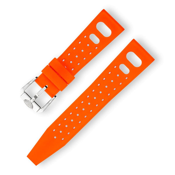 SQUALE STRAP - Orange Tropic Rubber Strap 22mm - The Independent CollectiveSQUALE STRAP - Orange Tropic Rubber Strap 22mm