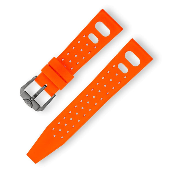 SQUALE STRAP - Orange Tropic Rubber Strap 22mm - The Independent CollectiveSQUALE STRAP - Orange Tropic Rubber Strap 22mm